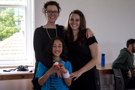Kristina with Nga Rangatahi Toa founder and creative director Sarah Longbottom, and Daimai.